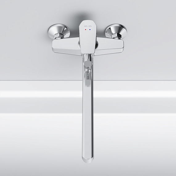 Смеситель для ванны и душа AM.PM Gem F90A90000 длинный излив, хром-3