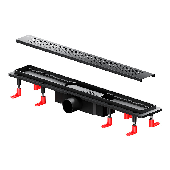 Душевой трап (лоток) 60 AM.PM PrimeFlow W02SC-P11-060-01BM комбинированный затвор с черной матовой решеткой-10