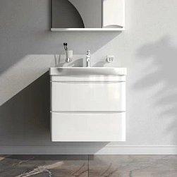 Тумба с раковиной и смесителем 65 AM.PM Like M80FHX0652WG подвесная белый глянец
