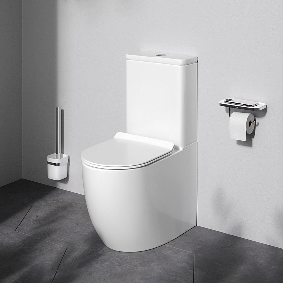 Унитаз-компакт напольный AM.PM Like C808600SC безободковый с сиденьем микролифт, белый