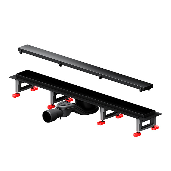 Душевой трап (лоток) 70 AM.PM MasterFlow W01SC-U11-070-04BM комбинированный затвор с черной матовой решеткой под плитку-21