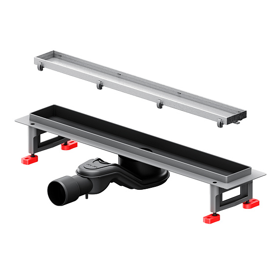 Душевой трап (лоток) 50 AM.PM MasterFlow W01SC-U11-050-04SB комбинированный затвор со стальной матовой решеткой под плитку-20