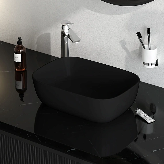 Раковина накладная 45 AM.PM Struktura M9SWCC10450BM черная матовая