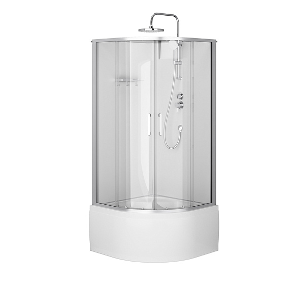 Душевая кабина 90x90 AM.PM Above W9XC-401A-9090MT профиль серебристый, высокий поддон-11