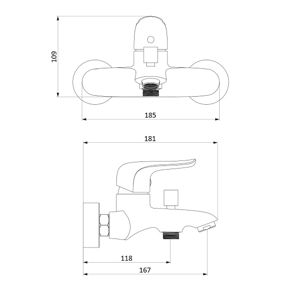 Смеситель для ванны и душа Damixa Palace Evo 391000000 бронза-5