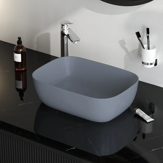 Раковина накладная 45 AM.PM Struktura M9SWCC0451GM серая