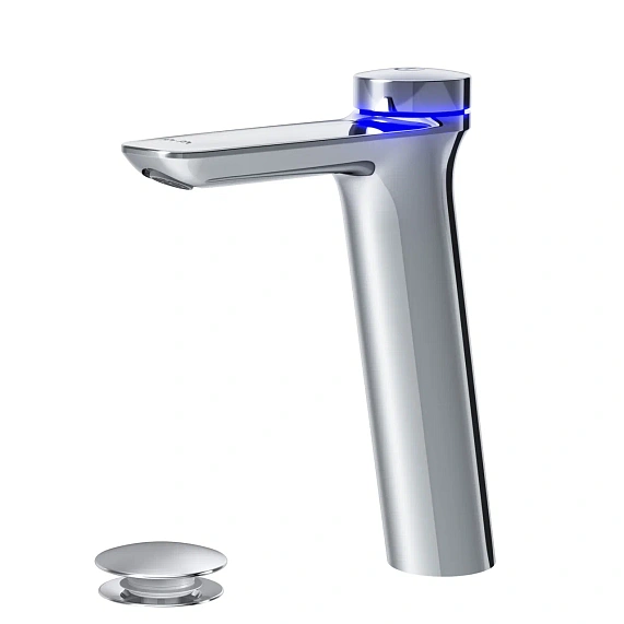 Смеситель для раковины (умывальника) AM.PM Inspire 2.0 F50A93400 высокий с термостатом, донным клапаном, электронный, хром-8