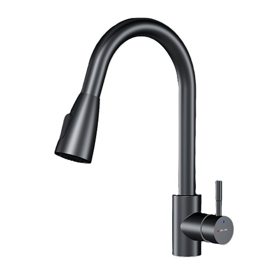Смеситель для кухни AM.PM X-Joy S F85B07522 высокий, с выдвижным изливом, черный-9