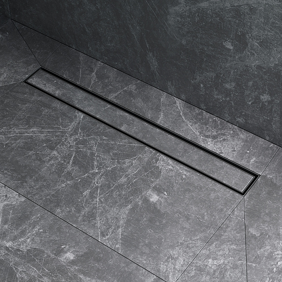 Душевой трап (лоток) 60 AM.PM MasterFlow W01SC-U11-060-04BM комбинированный затвор с черной матовой решеткой под плитку-10