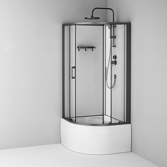 Душевая кабина 90x90 AM.PM Above W9XC-401A-9090BT профиль черный матовый, высокий поддон-10