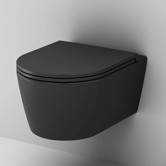 Унитаз подвесной AM.PM Func C8F1700MBSC безободковый с сиденьем микролифт, черный матовый-3