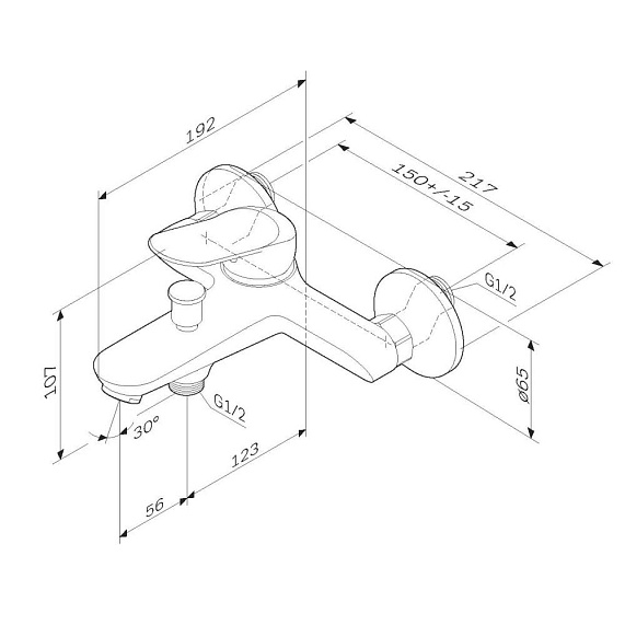 Смеситель для ванны и душа AM.PM Sunny F85C10000 хром-9