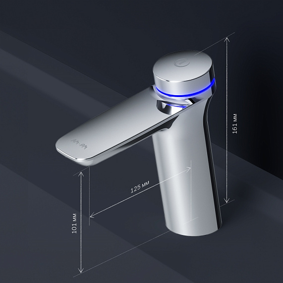 Смеситель для раковины (умывальника) AM.PM Inspire 2.0 F50A82400 с термостатом и донным клапаном, электронный, хром-7