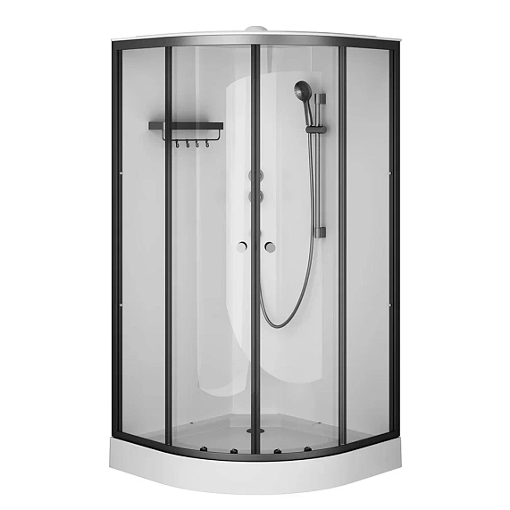 Душевая кабина 100x100 AM.PM X-Joy W94C-401-100BT профиль черный матовый, низкий поддон-8