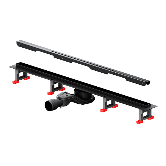 Душевой трап (лоток) 80 AM.PM MasterFlow Slim W01SC-S11-080-05BM комбинированный затвор с черной матовой решеткой-10