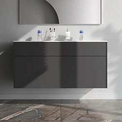 Тумба с раковиной и смесителем 120 AM.PM Inspire 2.0 M50AFHX1203GM подвесная графит