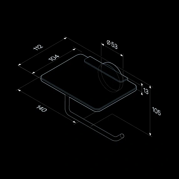 Держатель для туалетной бумаги настенный AM.PM X-Joy A85A341500 со стеклянной полочкой, хром-7