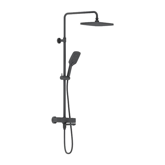 Душевая система Damixa Gala 953810300 стойка с тропическим душем, термостатом, смесителем, черная матовая-5