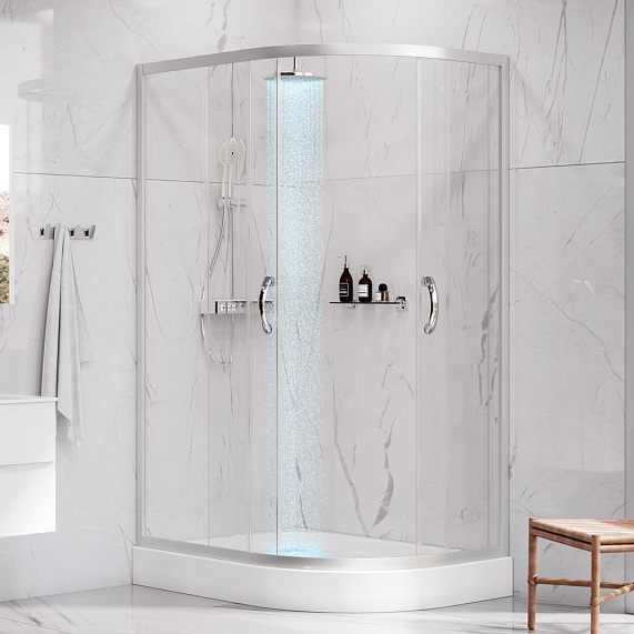 Душевое ограждение без поддона 120х80 AM.PM Bliss L W53G-302U120MT64 профиль серебристый-1