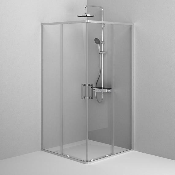 Душевое ограждение без поддона 100x100 AM.PM Above W9XG-403-100100-MT профиль серебристый-12