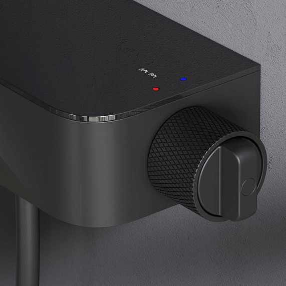 Душевая система AM.PM Func F078F722 стойка с тропическим душем, смесителем, изливом, черная-3