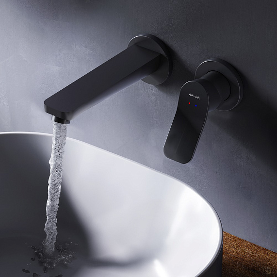 Смеситель для раковины (умывальника) AM.PM X-Joy F85A72622 черный встраиваемый-1