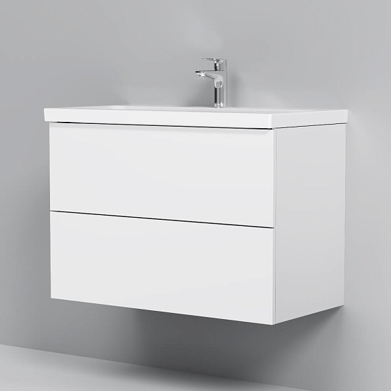 Тумба с раковиной 80 AM.PM Gem M90FHX0802WG подвесная белый глянец-4