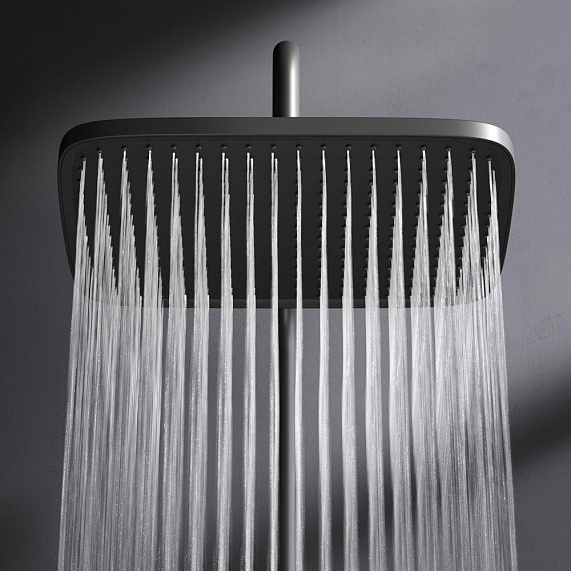 Душевая система AM.PM Func F078F722 стойка с тропическим душем, смесителем, изливом, черная-4