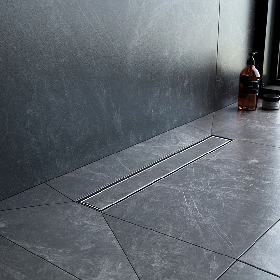 Душевой трап (лоток) 50 AM.PM MasterFlow W01SC-U11-050-04SB комбинированный затвор со стальной матовой решеткой под плитку-6