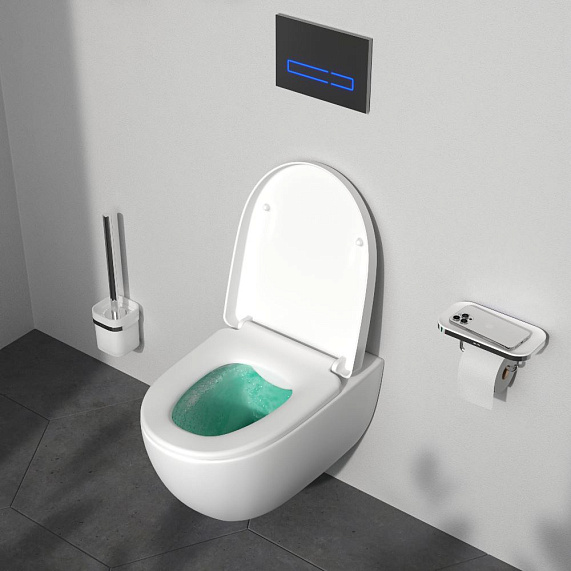 Унитаз подвесной AM.PM Awe C111700SC безободковый с сиденьем микролифт, белый-3