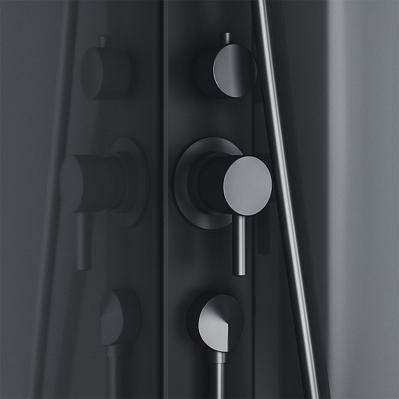 Душевая кабина 90x90 AM.PM Gem W90C-401-090BT профиль черный матовый, низкий поддон-3