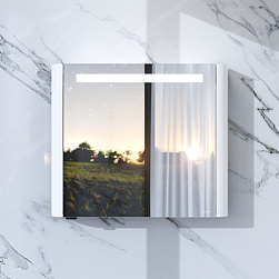 Шкафчик с зеркалом в ванную 80 AM.PM Sensation M30MCL0801WG левый белый глянец