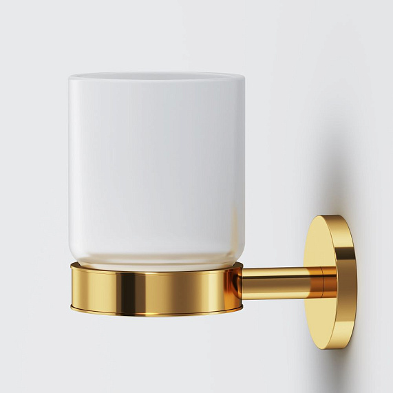 Стакан для зубных щеток настенный AM.PM X-Joy A85A34399 стеклянный, золото-2