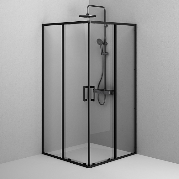 Душевое ограждение без поддона 100x100 AM.PM Above W9XG-403-100100-BT профиль черный-12