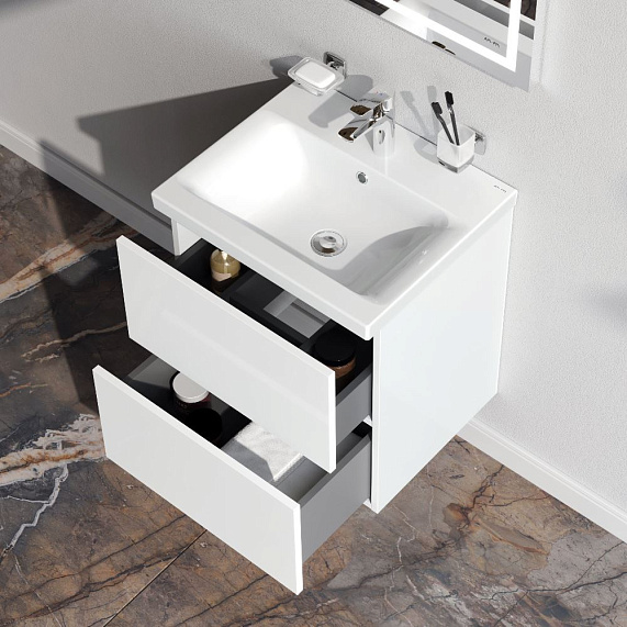 Тумба с раковиной 50 AM.PM Gem M90FHX0502WG подвесная белый глянец-1