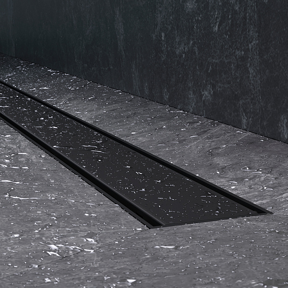 Душевой трап (лоток) 90 AM.PM PrimeFlow W02SC-U11-090-04BM комбинированный затвор с черной матовой решеткой под плитку-13