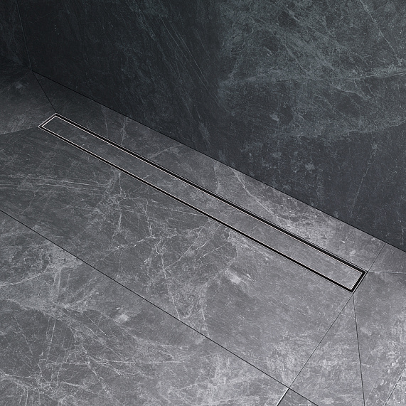 Душевой трап (лоток) 90 AM.PM MasterFlow W01SC-U11-090-04SB комбинированный затвор со стальной матовой решеткой под плитку-11