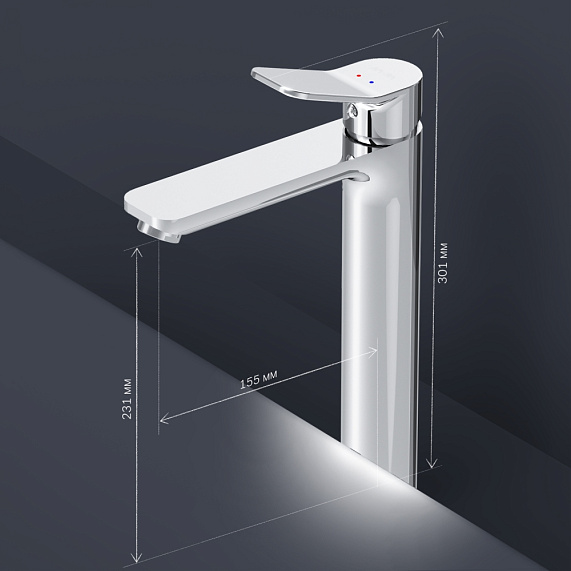 Смеситель для раковины (умывальника) AM.PM X-Joy F85A92000 высокий, хром-7