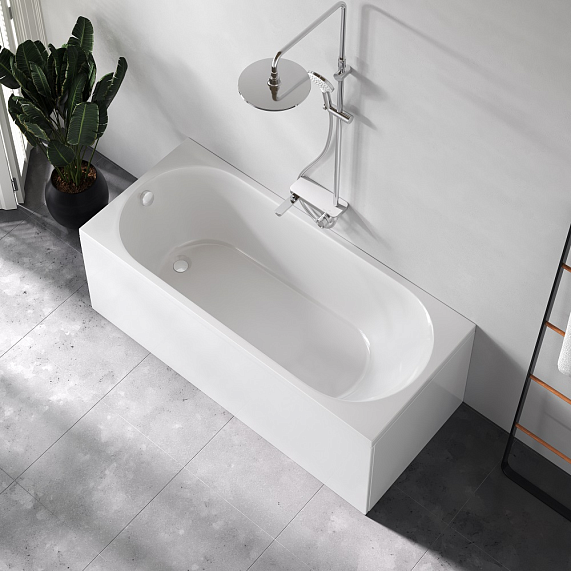 Ванна акриловая 160 AM.PM Moxie W9MA-160-070W-A2ROFL с каркасом и слив-переливом, белая-1