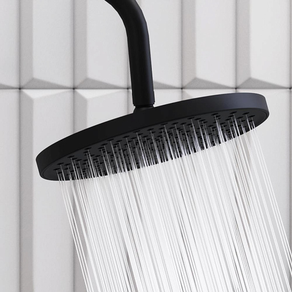 Душевая система Damixa Apollo 947730300 стойка с тропическим душем, изливом, черная-4