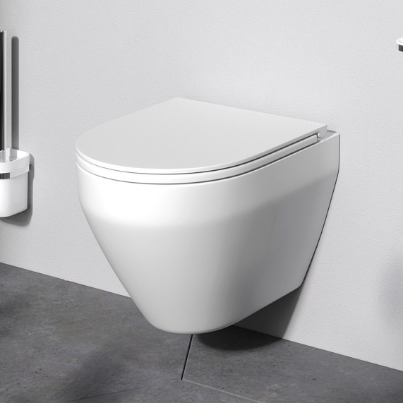 Унитаз подвесной AM.PM Spirit V2.0 C701700SC безободковый с сиденьем микролифт, белый