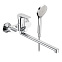 Смеситель для ванны и душа Damixa Origin Evo 789500000 длинный излив, душевая лейка, шланг 1500, хром