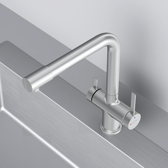 Смеситель для кухни AM.PM Func F8F05711 высокий с L-изливом с каналом для питьевой воды, сатин-8