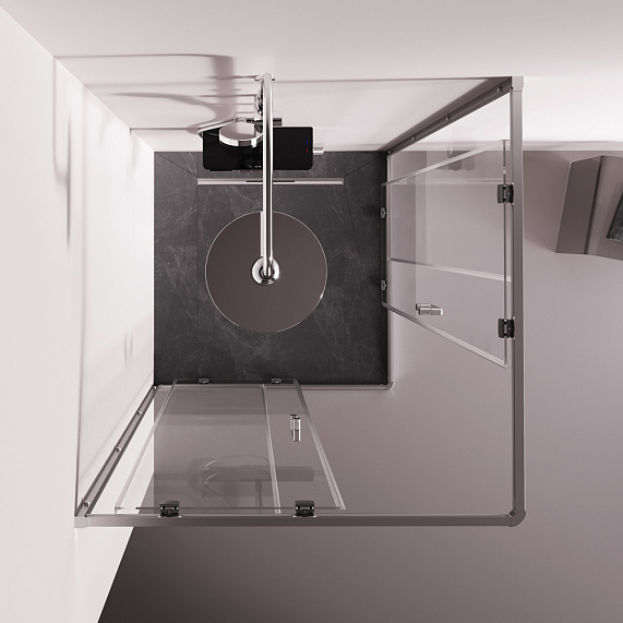 Душевое ограждение без поддона 100x100 AM.PM Above W9XG-403-100100-MT профиль серебристый-2