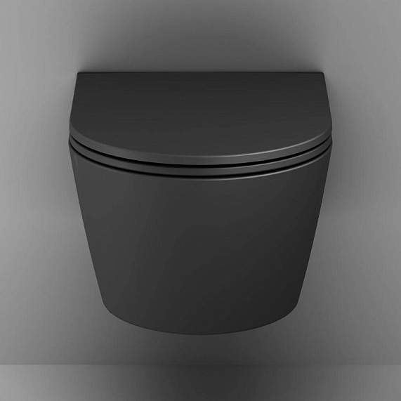 Унитаз подвесной AM.PM Func C8F1701MBSC безободковый с сиденьем микролифт, чёрный матовый-5