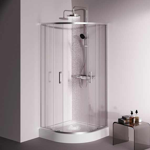 Душевое ограждение без поддона 90x90 AM.PM Above W9XG-401-9090-MT профиль серебристый-4