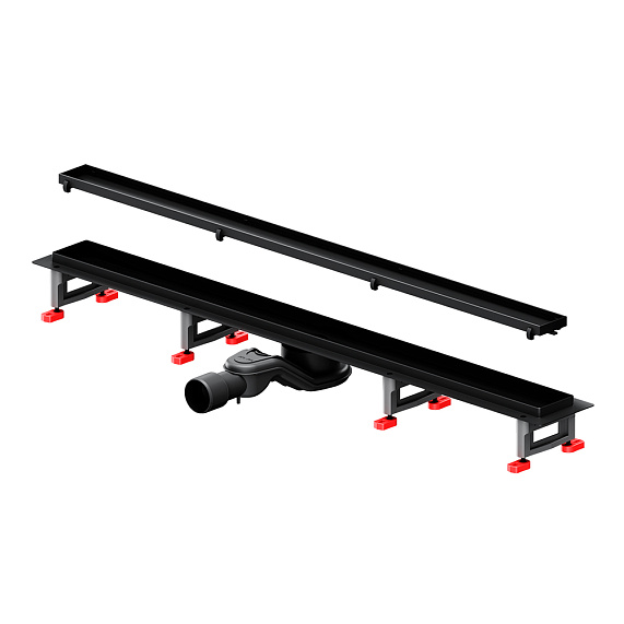 Душевой трап (лоток) 90 AM.PM MasterFlow W01SC-U11-090-04BM комбинированный затвор с черной матовой решеткой под плитку-22