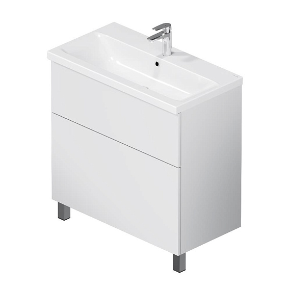 Тумба с раковиной и смесителем 80 AM.PM Gem M90FSX0802WG напольная белый глянец-6