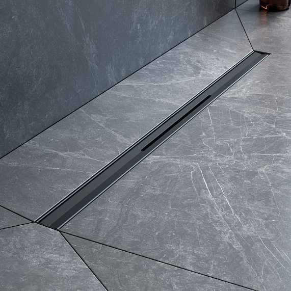 Душевой трап (лоток) 60 AM.PM MasterFlow Slim W01SC-S11-060-05BM комбинированный затвор с черной матовой решеткой-4