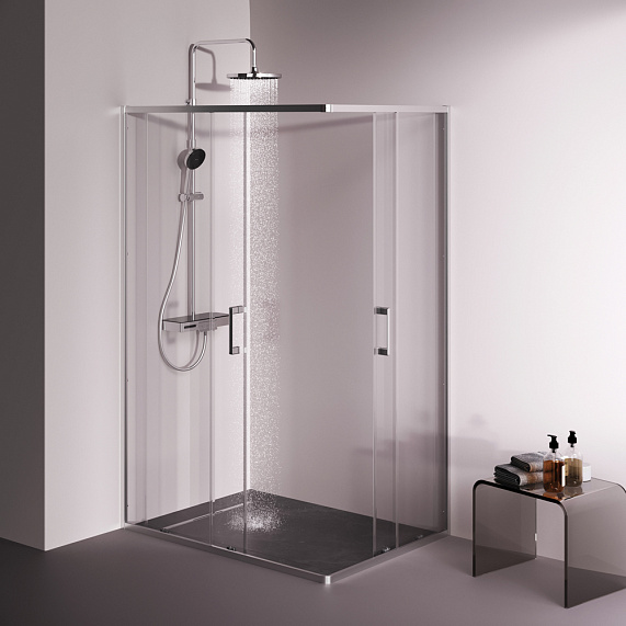 Душевое ограждение без поддона 120x90 AM.PM Above W9XG-403-12090-MT профиль серебристый-1
